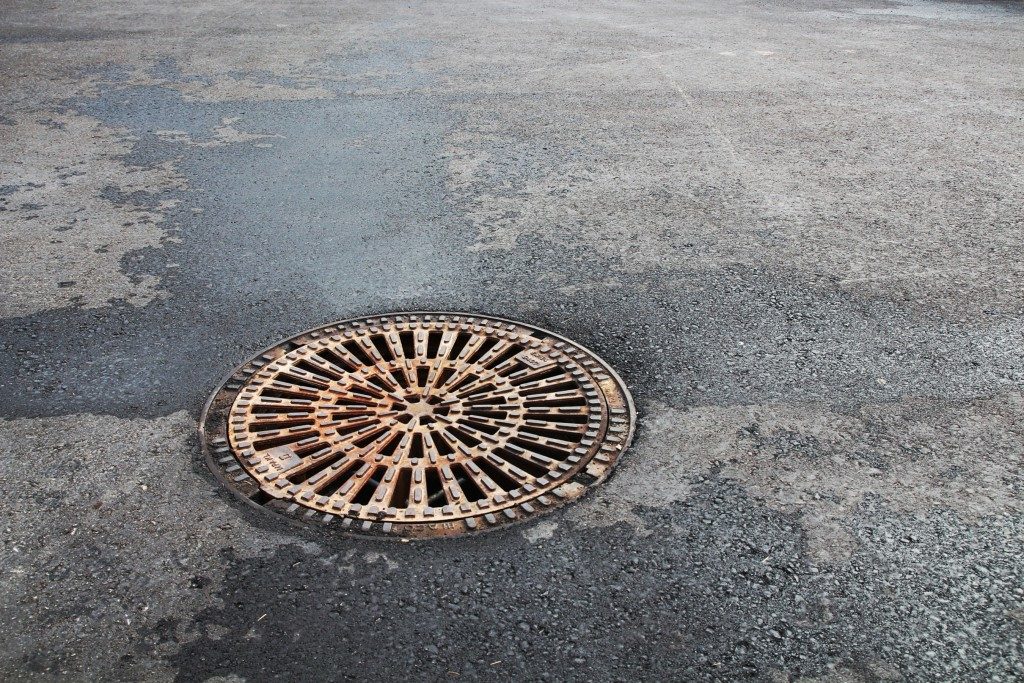 Sewer hatch on the main road