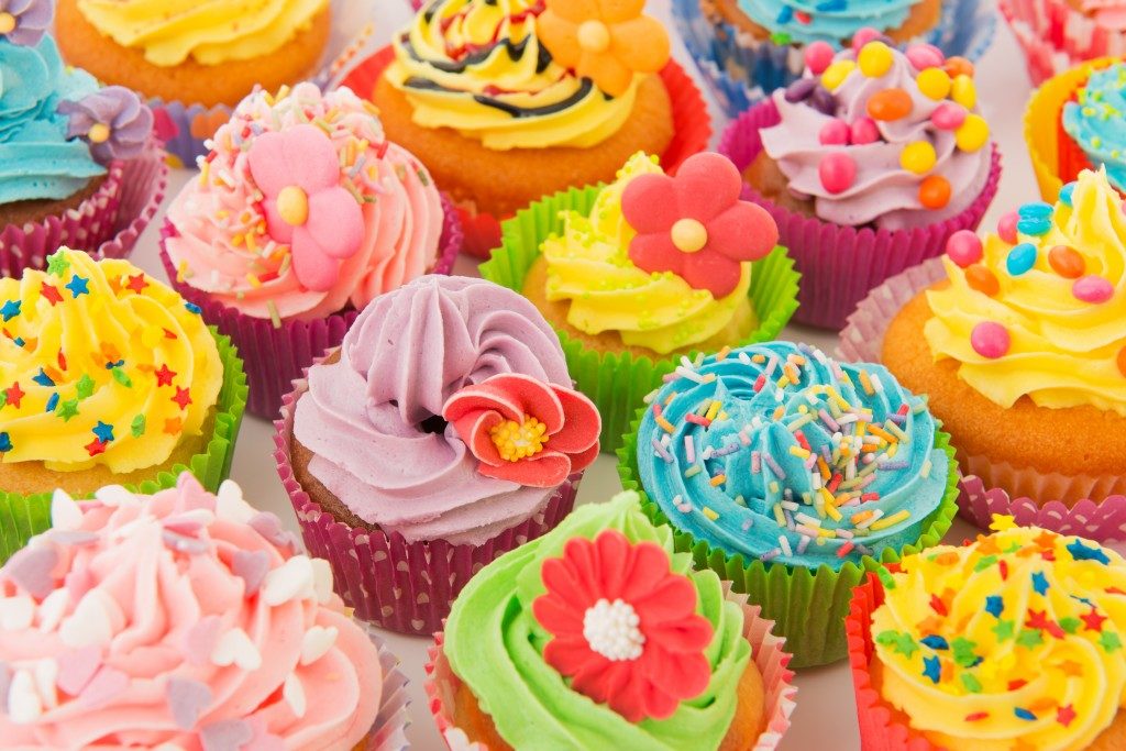 colorful decorated cupcakes